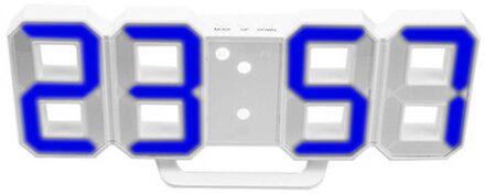 3D Digitale Klok Eenvoudige Mode LED Elektronische Klok USB Plug Wandklok Stereo Klok Home Decor Blauw