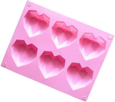 3D Diy Mold Diamant Hartvorm Siliconen Mal Voor Bakken Taart Chocolade Fondant Zeep Kaars Mallen Voor Gebak Pudding Jelly