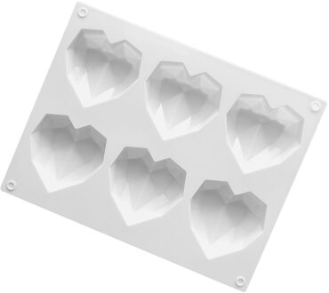 3D Diy Mold Diamant Hartvorm Siliconen Mal Voor Bakken Taart Chocolade Fondant Zeep Kaars Mallen Voor Gebak Pudding Jelly