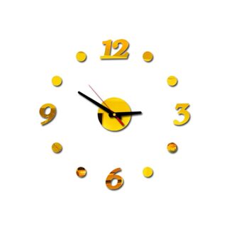 3D Diy Romeinse Cijfers Acryl Spiegel Muursticker Klok Home Decor Muurschildering Decals Houten Klok Desktop Klok Goud