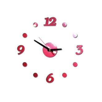 3D Diy Romeinse Cijfers Acryl Spiegel Muursticker Klok Home Decor Muurschildering Decals Houten Klok Desktop Klok Rood