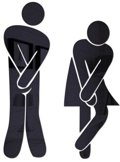 3D Diy Ronde Vorm Toilet Teken Thuis Badkamer Entree Teken Man/Vrouwen Wc Spiegel Deur Sticker Home Muur sticker Decor zwart