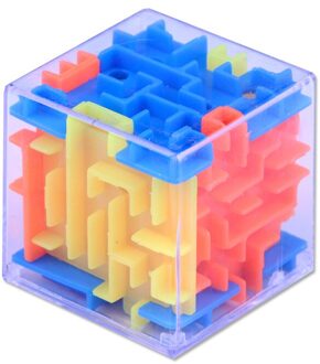 3D Doolhof Magische Kubus Transparant Zeszijdige Puzzel Speed Cube Rollende Bal Game Cubos Doolhof Speelgoed Voor Kinderen Educatief 3.8CM veelkleurig