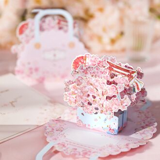 3d Drie-Dimensionale Moederdag Bruiloft Wensen Wenskaart Vrouw Echtgenoot Verjaardagstaart Wenskaart Postcard Card