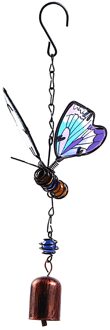 3D Drie-Dimensionale Vlinder Ijzer Ambachten Windgong Creatieve Metaal Glas Pijn Ornament Tuin Decor Geschilderd Bell Wind Chime F
