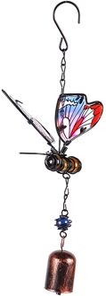 3D Drie-Dimensionale Vlinder Ijzer Ambachten Windgong Creatieve Metaal Glas Pijn Ornament Tuin Decor Geschilderd Bell Wind Chime