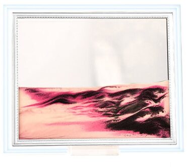 3D Dynamische Vloeiende Grit Zand Schilderij Transparante Glazen Frame Tekening Landschap SCVD889 roze 10 duim