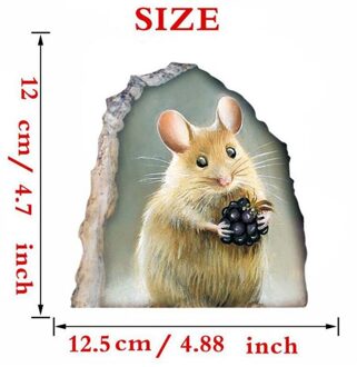 3d Effect Gat Muis Muursticker Decals Home Decoration Patroon Single-Stuk Pakket Moderne 1
