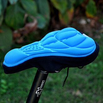 3D Fietszadel Comfort Ultra Soft Seat Cover Kussen Fietsen Pad Voor Fiets Ultralight Riding Apparatuur Accessoires lucht blauw