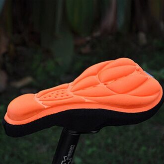 3D Fietszadel Comfort Ultra Soft Seat Cover Kussen Fietsen Pad Voor Fiets Ultralight Riding Apparatuur Accessoires Oranje