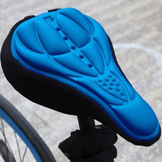 3D Fietszadel Seat Soft Bike Seat Cover Comfortabele Foam Zitkussen Fietsen Zadel Voor Fiets Accessoires blauw