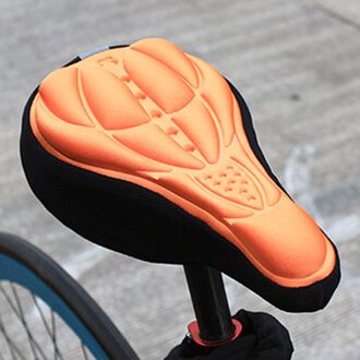 3D Fietszadel Seat Soft Bike Seat Cover Comfortabele Foam Zitkussen Fietsen Zadel Voor Fiets Accessoires oranje