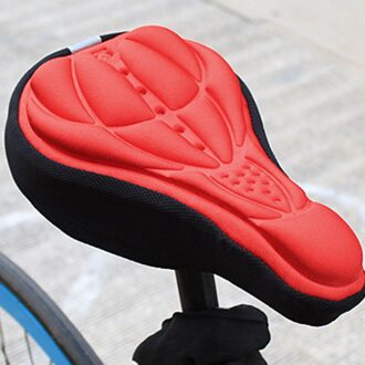 3D Fietszadel Seat Soft Bike Seat Cover Comfortabele Foam Zitkussen Fietsen Zadel Voor Fiets Accessoires Rood