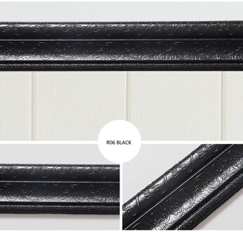 3d Foam Reliëf Hoek Lijn Zelfklevende Muur Taille Lijn Waterdichte Decor Muursticker Grens Muur Rand Strip # t1p zwart
