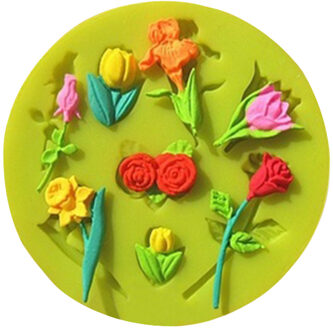 3D Food-grade Silicone Mold Rose Bloem zeep Siliconen Mal Fondant Decorating Cake Chocolade Candy Jello Keuken Bakvorm