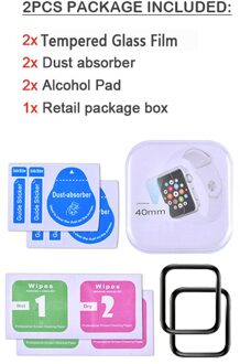 3D Gebogen Rand Hd Gehard Glas Voor Apple Horloge Serie 3 2 1 38Mm 42Mm Screen Protector Film voor Iwatch 4/5/6/Se 40Mm 44Mm 2stk / Series 123 38mm