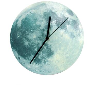 3D Gloeiende Maan Lichtgevende Wandklokken Waterdicht Diy Fluorescerende Kids Woonkamer Klok Muur Halloween Klok Muurstickers