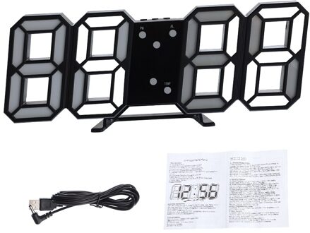 3D Grote Led Digitale Wandklok Datum Tijd Celsius Nachtlampje Display Tafel Desktop Klokken Wekker Van Woonkamer 5