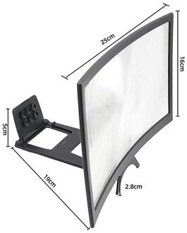 3D Gsm-scherm Vergrootglas Loupe High Definition 12 Inch Versterking Functie Screen Met Vergrootglas Telefoon Bureau Houder 12duim Curved