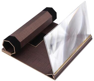 3D Gsm-scherm Vergrootglas Loupe High Definition 12 Inch Versterking Functie Screen Met Vergrootglas Telefoon Bureau Houder 12duim wijn rood