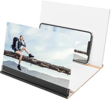 3D Gsm-scherm Vergrootglas Loupe High Definition 12 Inch Versterking Functie Screen Met Vergrootglas Telefoon Bureau Houder 8duim wit