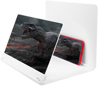 3D Gsm-scherm Vergrootglas Loupe High Definition 12 Inch Versterking Functie Screen Met Vergrootglas Telefoon Bureau Houder 9duim wit