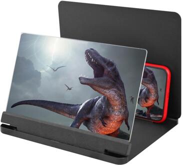 3D Gsm-scherm Vergrootglas Loupe High Definition 12 Inch Versterking Functie Screen Met Vergrootglas Telefoon Bureau Houder 9duim zwart