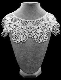 3D Holle Kant Stof Jurk Applique Motief Blouse Naaien Versieringen DIY Kanten Kraag Naaien Craft Hals Decor Scrapbooking wit