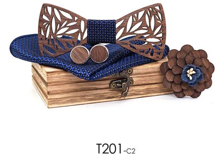 3D Houten Tie Vierkante Manchetknopen Mode Hout Strikje Bruiloft Handgemaakte Houten Novelty Ties Strikjes T201-C2