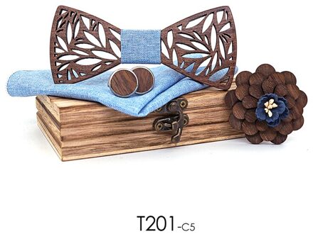 3D Houten Tie Vierkante Manchetknopen Mode Hout Strikje Bruiloft Handgemaakte Houten Novelty Ties Strikjes T201-C5