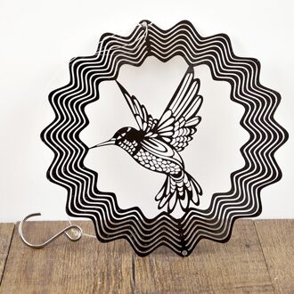 3D Hummingbird Gegoten Klokken Wind Rvs Rijm Kamer Balkon Metalen Hanger Deur Opknoping Decoratie Accessoires Outdoor