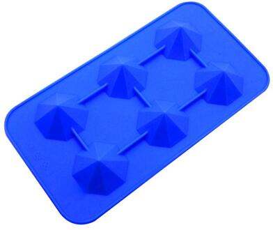 3D Ice Cube Tray Mould Silicone Ice Cube Tray Diamond Vorm 6 Holte Ice Ball Maker Huishoudelijke Gebruik Cocktails Siliconen 01blauw