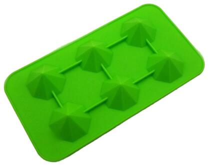 3D Ice Cube Tray Mould Silicone Ice Cube Tray Diamond Vorm 6 Holte Ice Ball Maker Huishoudelijke Gebruik Cocktails Siliconen 03groen