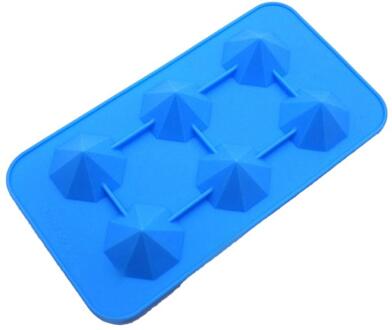 3D Ice Cube Tray Mould Silicone Ice Cube Tray Diamond Vorm 6 Holte Ice Ball Maker Huishoudelijke Gebruik Cocktails Siliconen 04lucht blauw