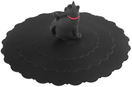 3D Kat Ananas Lekvrij Thee Cup Cover Silicone Anti-stof Cup Deksels Hittebestendige Verzegelde Cover Herbruikbare Drinkware Accessoires zwart kat