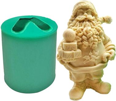 3D Kerstman Silicone Mold Diy Zeep Kaars Epoxyhars Mal Maken Chocolade Cake Keuken Tool Handgemaakte Kerst Craft