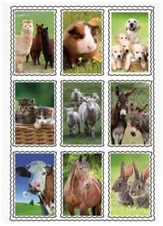 3D kinder stickers boerderijdieren 9 stuks Multi