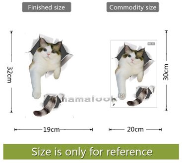 3D Kitty Muurstickers Badkamer Kast Decor Thuis Art Decals Waterdichte Muurschildering Kat Wc Sticker Behang 02