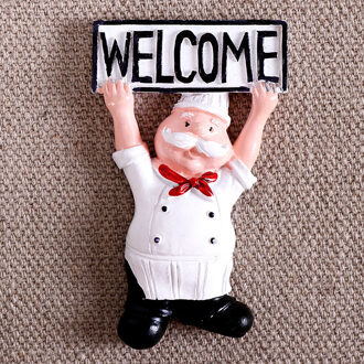 3D Koelkast Magneten Sticker Hars Cartoon Brood Chef Kok Karakters Home Decoratie 1