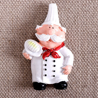 3D Koelkast Magneten Sticker Hars Cartoon Brood Chef Kok Karakters Home Decoratie 2