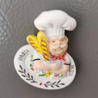 3D Koelkast Magneten Sticker Hars Cartoon Brood Chef Kok Karakters Home Decoratie 7