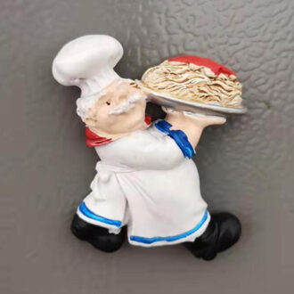 3D Koelkast Magneten Sticker Hars Cartoon Brood Chef Kok Karakters Home Decoratie 8