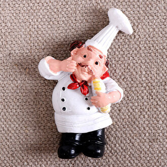 3D Koelkast Magneten Sticker Hars Cartoon Brood Chef Kok Karakters Home Decoratie