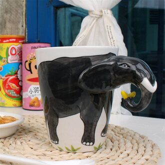 3D Koffie Mok Grappige Animal Dinosaurus Giraffe Dolfijn Porselein 13.5 Oz Thee Cup Leuke Creatieve Keramische Thee Mok Kid Kerst olifant