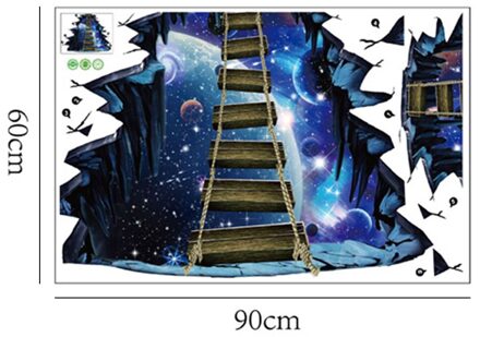 3D Kosmische Ruimte Muursticker Zelfklevende Galaxy Star Brug Home Decoratie Voor Kinderkamer Floor Woonkamer Muur decals