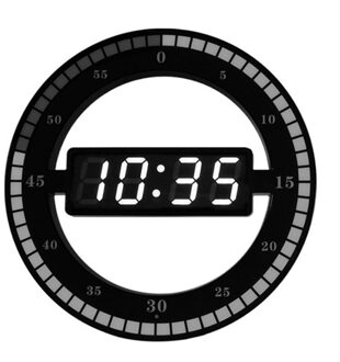 3D Led Digitale Wandklok Elektronische Night Glow Ronde Wandklokken Automatisch Aanpassen Helderheid Desktop Klok Eu Plug