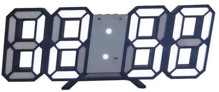 3D Led Wandklok Modern Digitale Tafel Klok Alarm Nachtlampje Hangen Klokken Voor Home Woonkamer Decoraties zwart