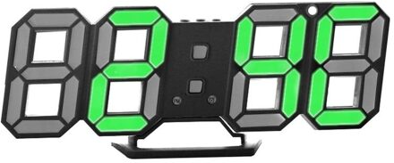3D LED Wandklok Modern Digitale Tafel Klok Alarm Nachtlampje Saat reloj de pared Horloge Voor Thuis Woonkamer decoratie groen A