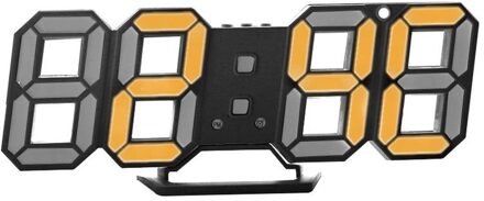 3D LED Wandklok Modern Digitale Tafel Klok Alarm Nachtlampje Saat reloj de pared Horloge Voor Thuis Woonkamer decoratie oranje A