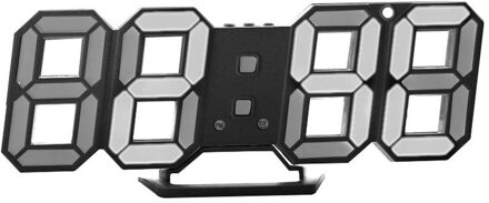 3D LED Wandklok Modern Digitale Tafel Klok Alarm Nachtlampje Saat reloj de pared Horloge Voor Thuis Woonkamer decoratie wit A